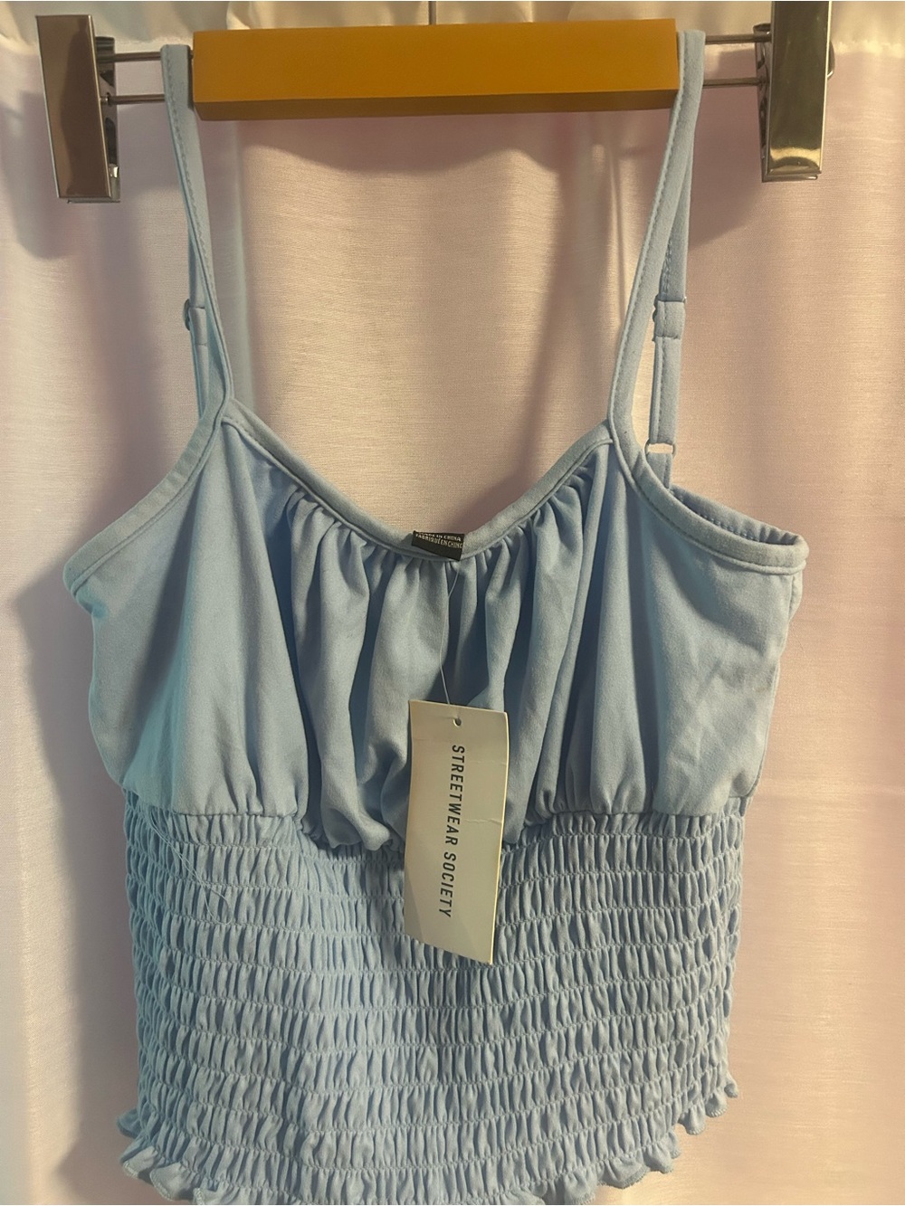 Streetwear Society Light Blue Smocked Cami
